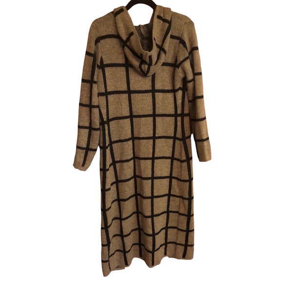 Sioni geometric print long hooded open front cardigan size small - Picture 2 of 5